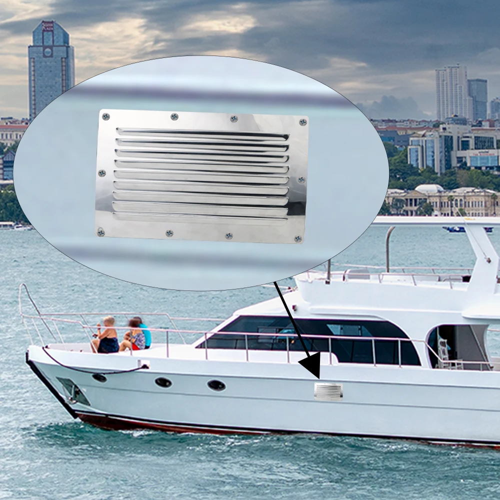 Cubierta ventilación barco acero inoxidable – 9 orificios 250×150mm
