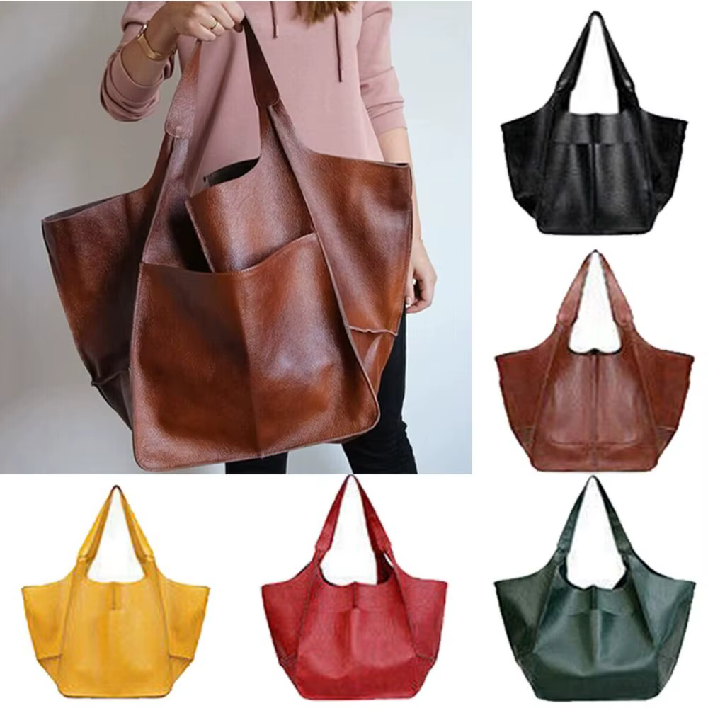 Bolso tote de mujer en polipiel, amplio y de estilo vintage - imagen 5