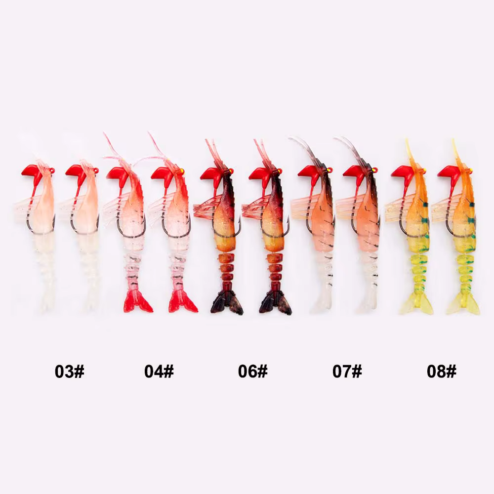 FISHINGFANS Señuelos Camarón Silicona Luminosos para Agua Salada - imagen 4
