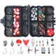 Kit accesorios pesca: ganchos giratorios, plomos y flotadores