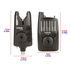 Alarma de pesca Hirisi F15 con LED y control remoto, tono ajustable