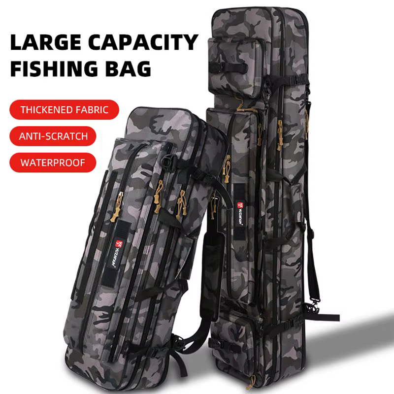 Funda impermeable para cañas de pesca 70-130 cm, resistente compacta