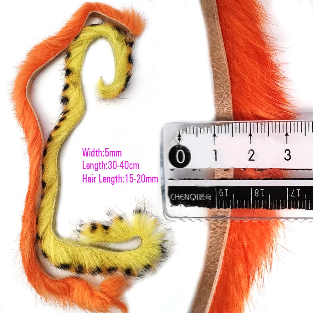 Vtwins Tiras Zonker barradas de liebre para moscas de lucio y salmón - imagen 4