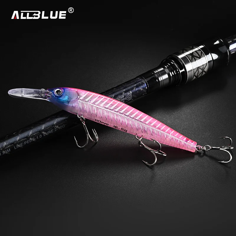 Allblue 3D Jerkbait Deep Wobbler 110 mm hundimiento lento - imagen 5
