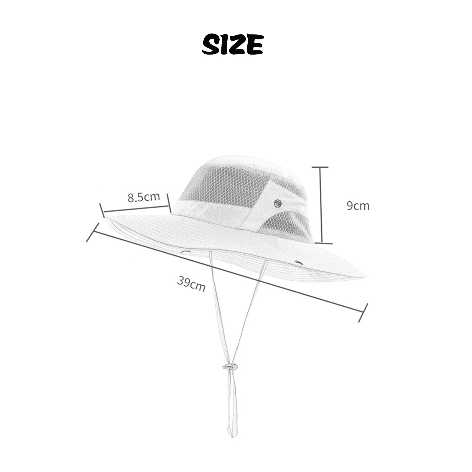 Sombrero de pesca de ala ancha con malla para kayak y remo - imagen 3