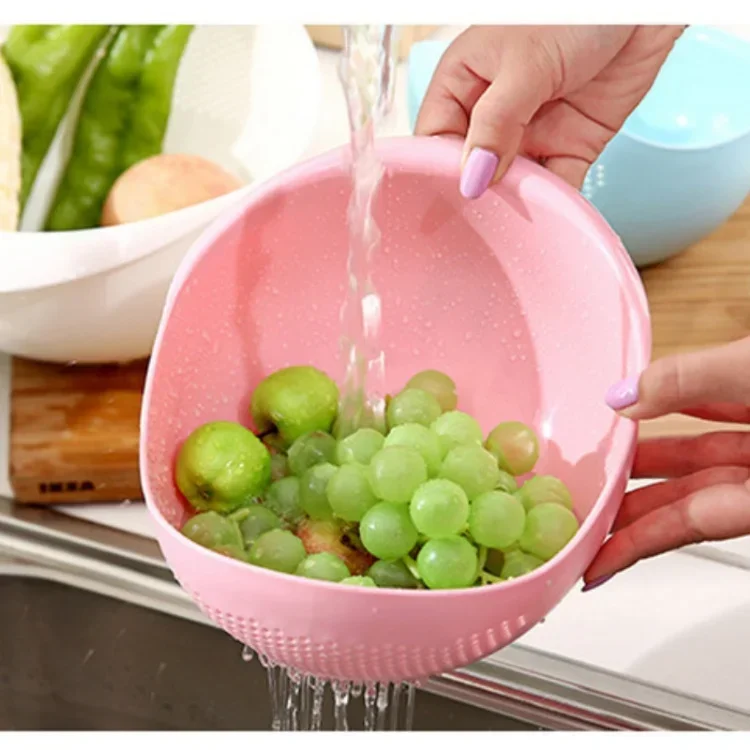 Colador de arroz de plástico y escurridor para cocina
