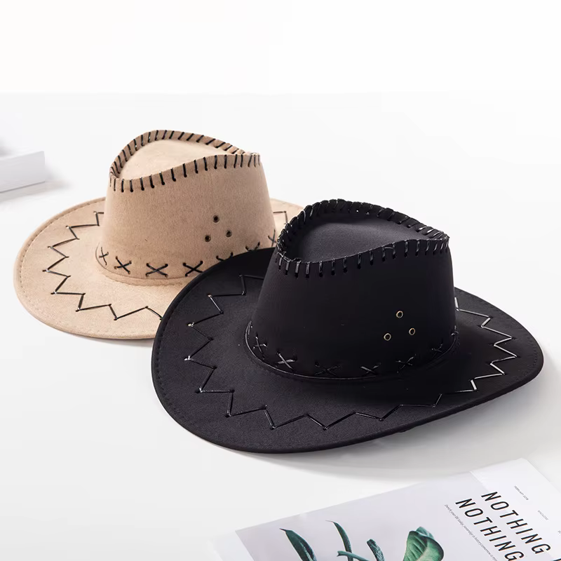 Sombrero Vaquero Western Ala Ancha – Gamuza Artificial Hombre y Mujer - imagen 2
