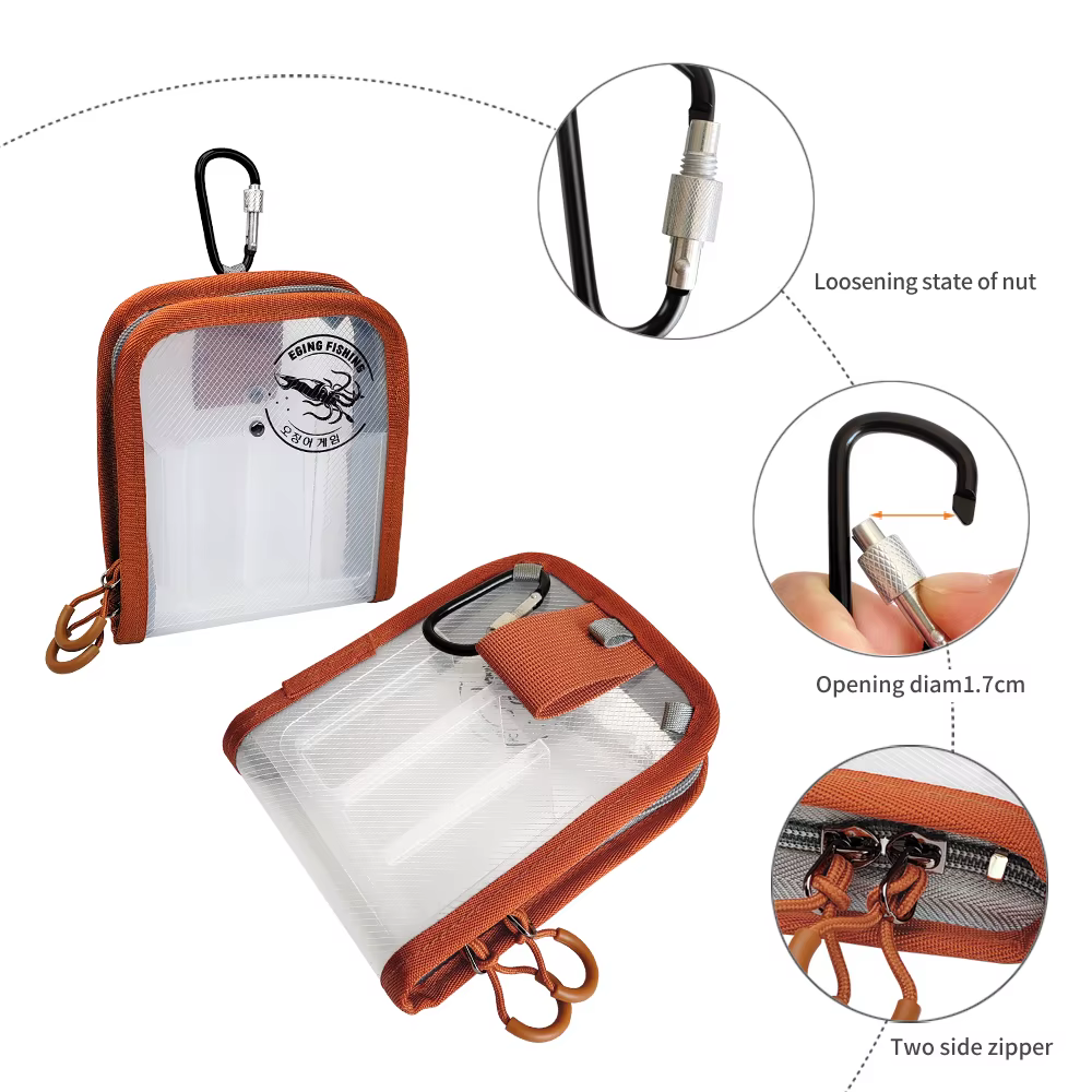 Bolsa impermeable de pesca con caja de 6 rejillas para señuelos