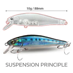 GOBAIT Swimbait suspendido Minnow Cranbait – Cebo jerkbait