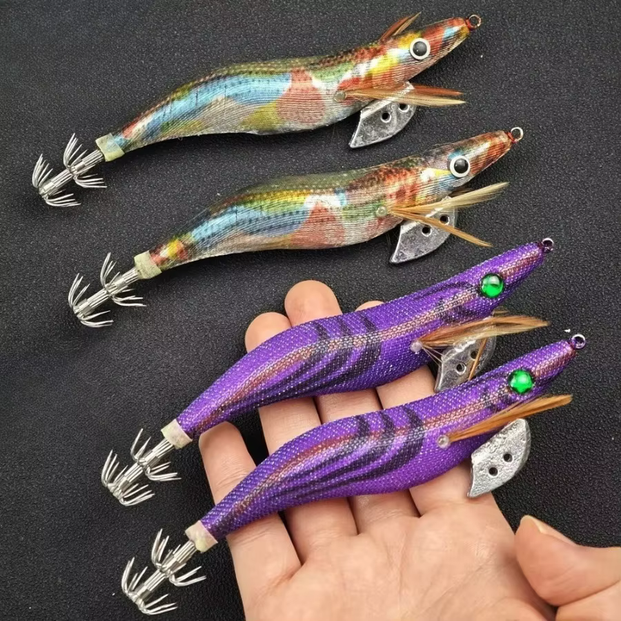 Señuelo EGI con anzuelo para pesca de calamar