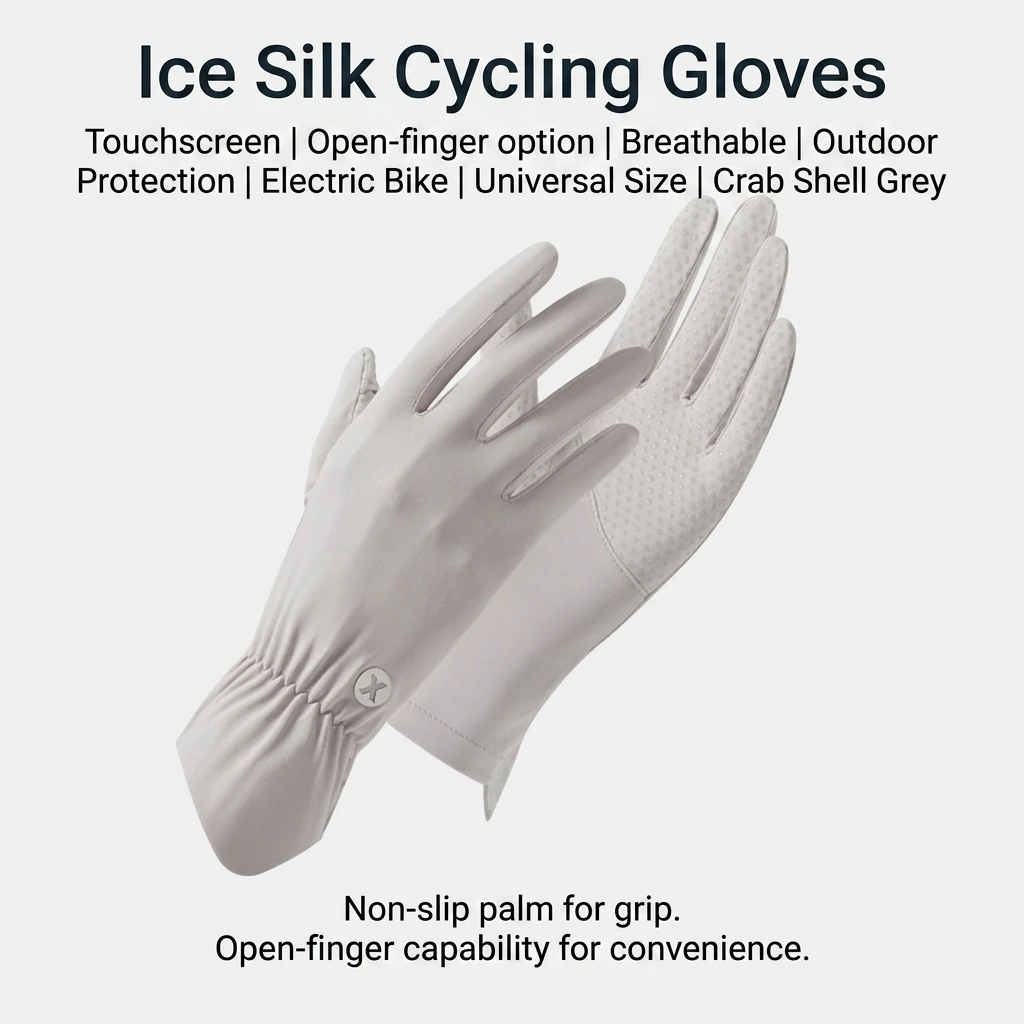 Guantes de ciclismo Ice Silk sin dedos con pantalla táctil