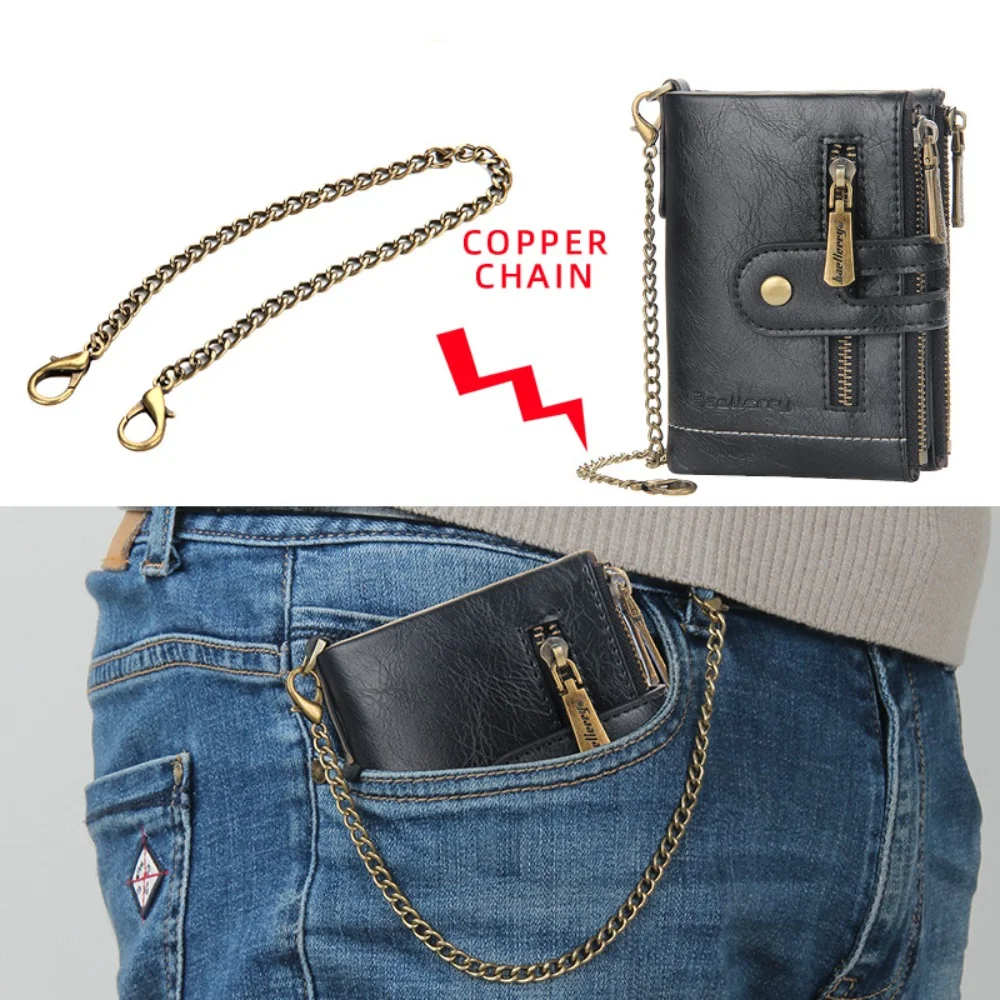 Cartera de cuero para hombre con doble cremallera y monedero - imagen 2