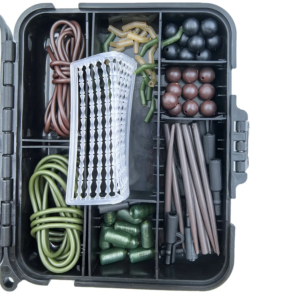 Kit pesca carpa con caja accesorios, conectores giratorios y anzuelos - imagen 2