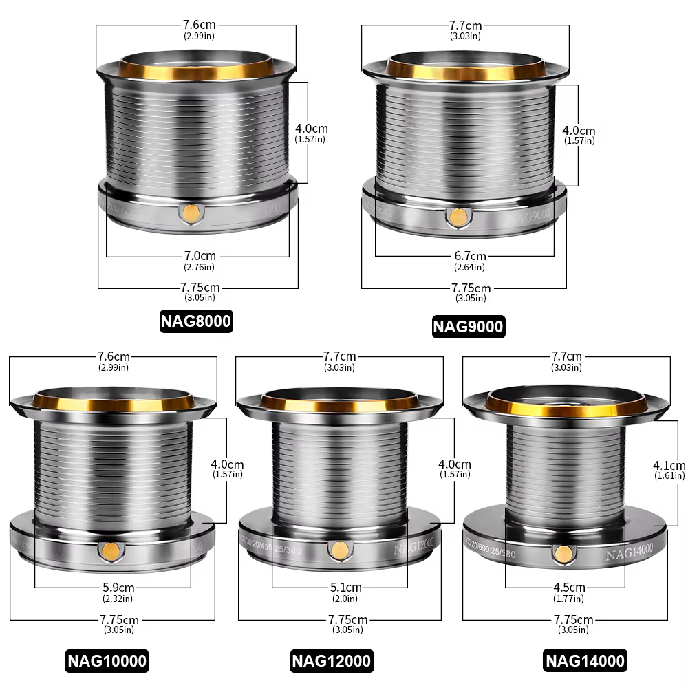 PROBEROS Aluminium-Spinn – Carrete de spinning drag 8000‑140