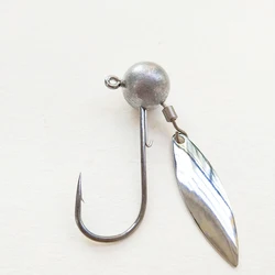 Anzuelos Jig Head anti-enredos cabeza de plomo bola redonda con hoja