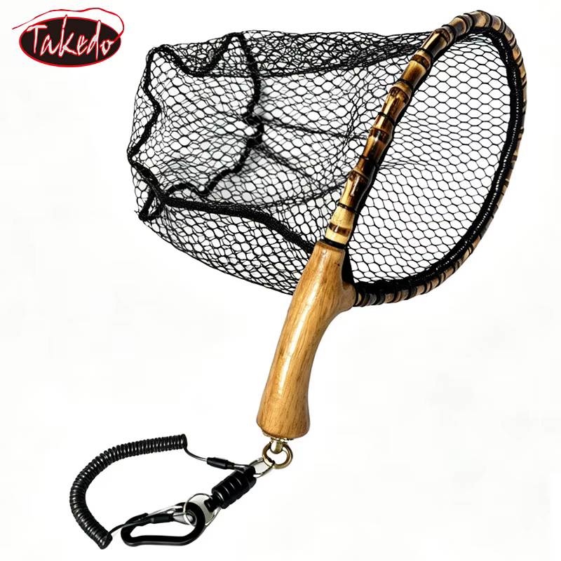 TAKEDO Sacadera de pesca a mosca con mango de roble - imagen 5