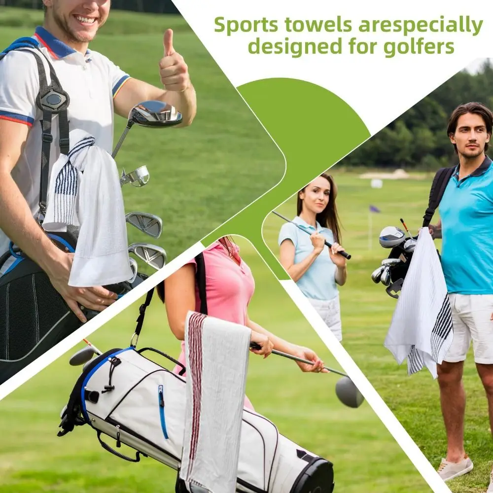 Toalla de golf exterior extra grande absorbente con rayas de color - imagen 2