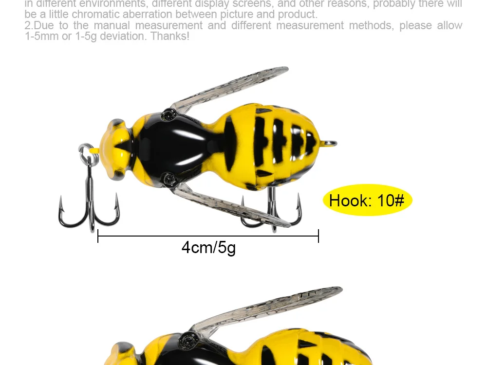 Presentación tipo insecto para topwater