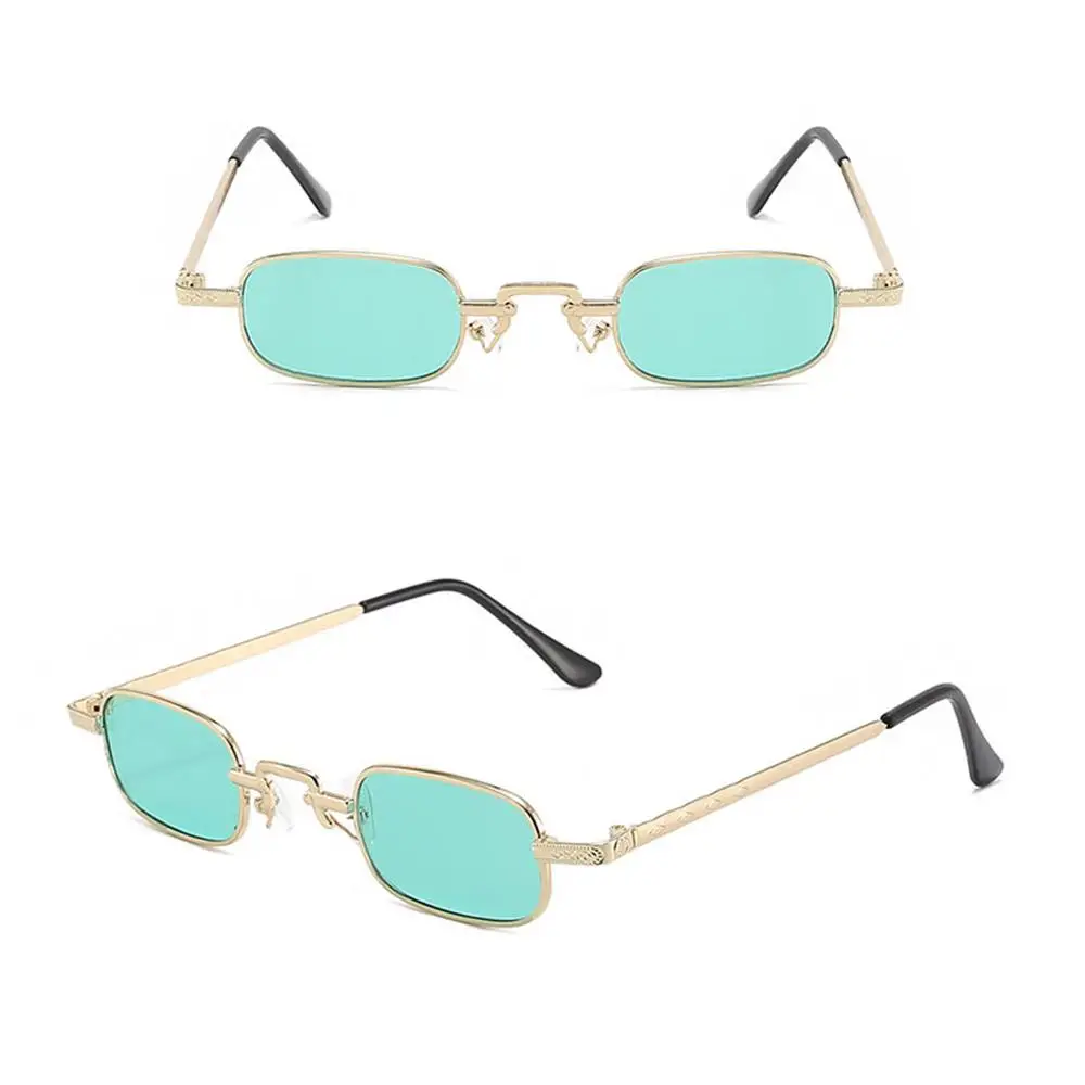 Gafas de sol retro rectangulares UV400 montura metálica Punk Vintage - imagen 2