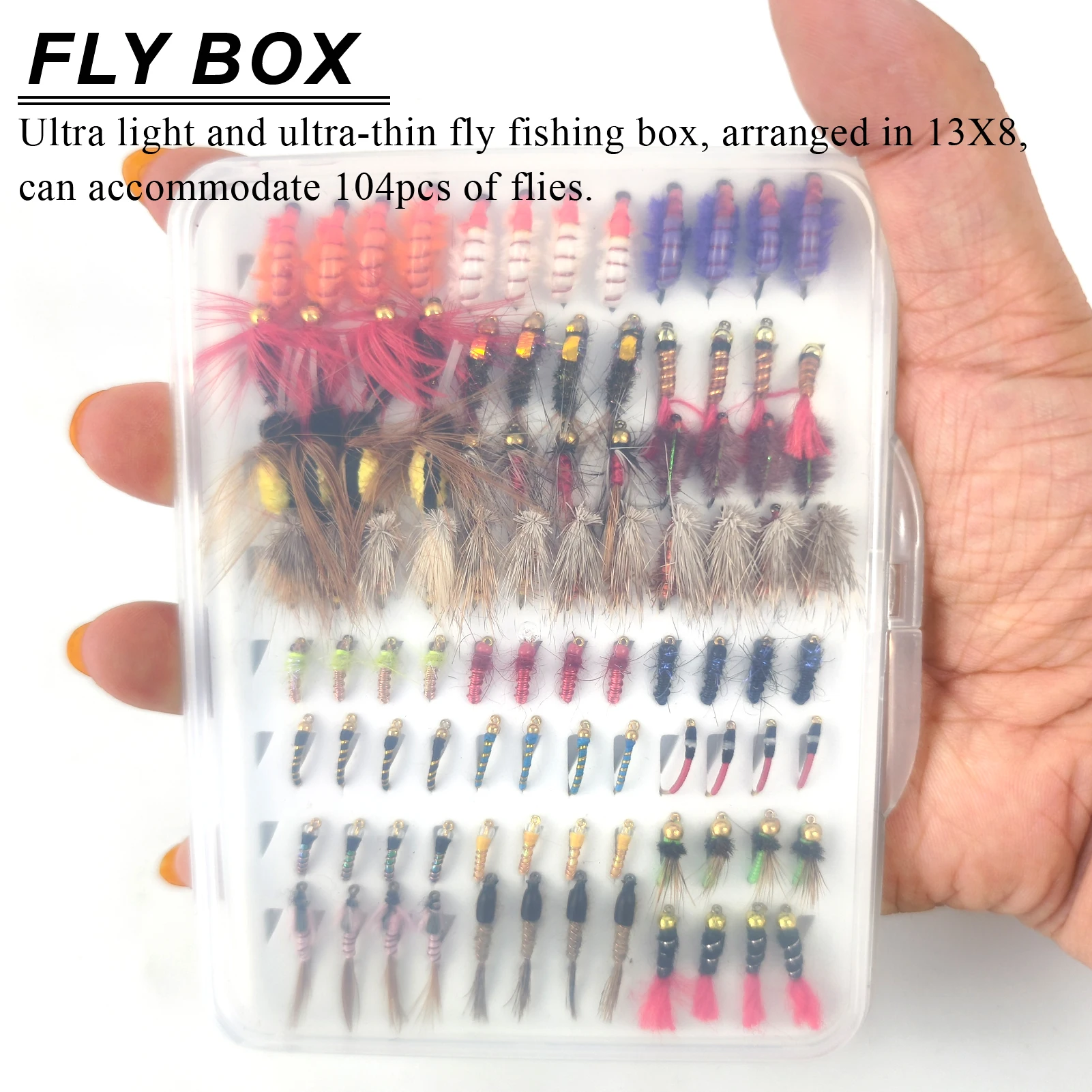 Moscas para Trucha FREE FISHER: Caddis y Scud en caja - imagen 2