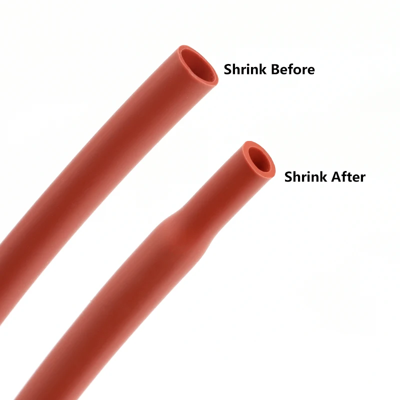 Tubo termorretráctil de silicona rojo, resistente al calor