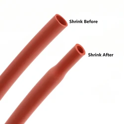 Tubo termorretráctil de silicona rojo, resistente al calor