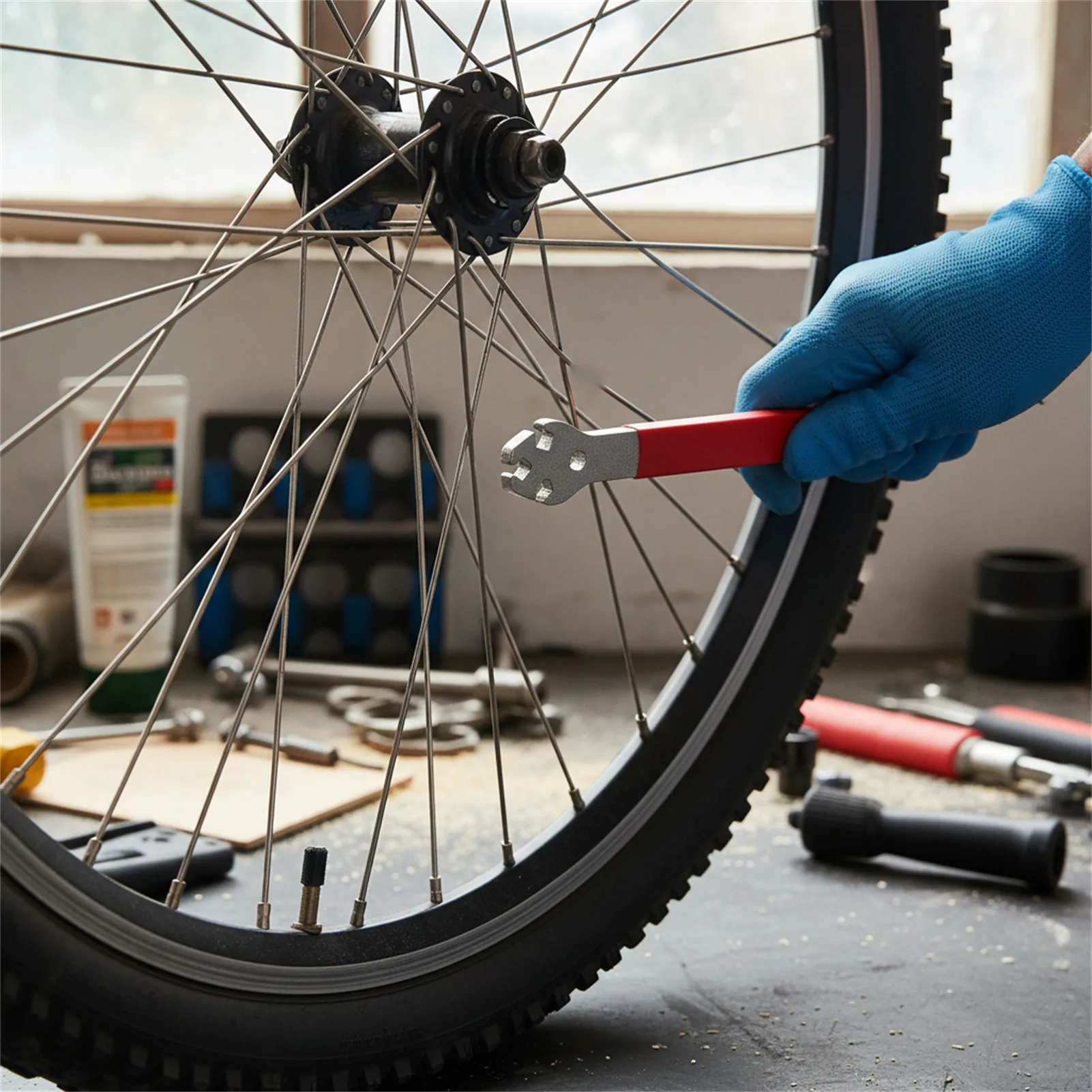 Llave para radios de bicicleta – mango antideslizante de acero - imagen 4