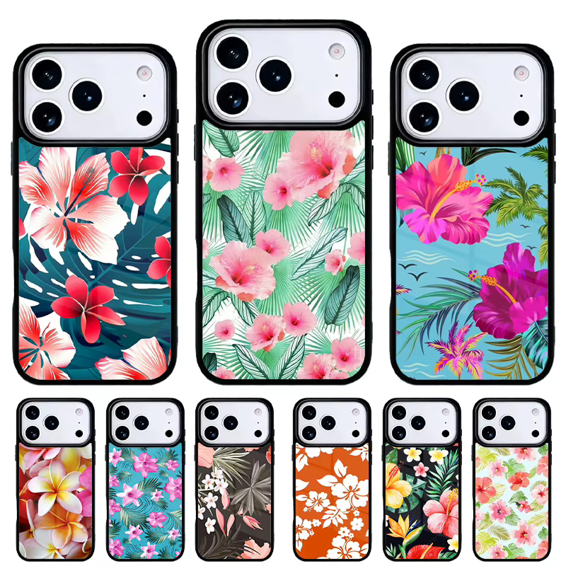 Funda iPhone con estampado hawaiano tropical – Carcasa protectora floral