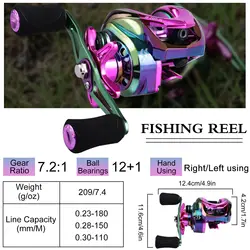 Sougayilang Carrete baitcasting ultraligero 7.2:1 para lucio