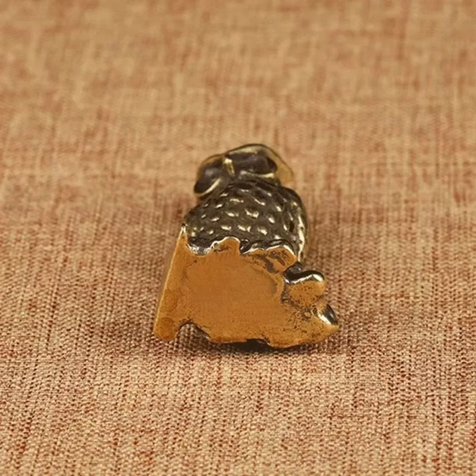 Señuelo colgante búho retro latón cobre miniatura para llavero - imagen 4