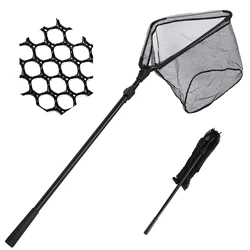 Goture Red de pesca plegable con malla fina y poste telescópico
