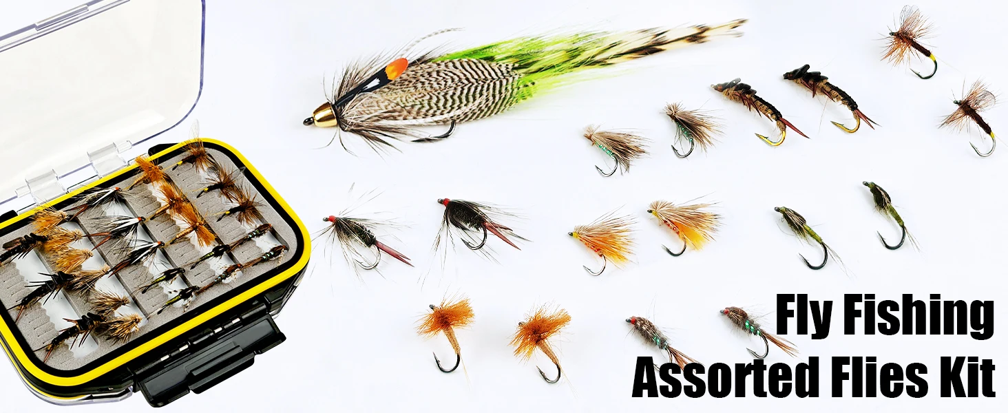 Surtido de moscas artificiales para pesca con mosca