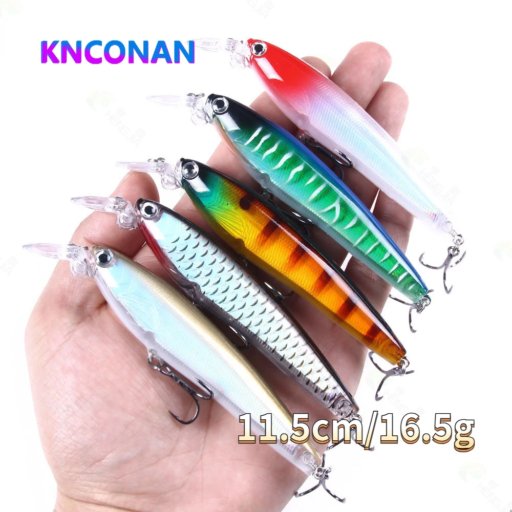 KNCONAN Minnow wobbler para lubina, cebo duro artificial carpa - imagen 4