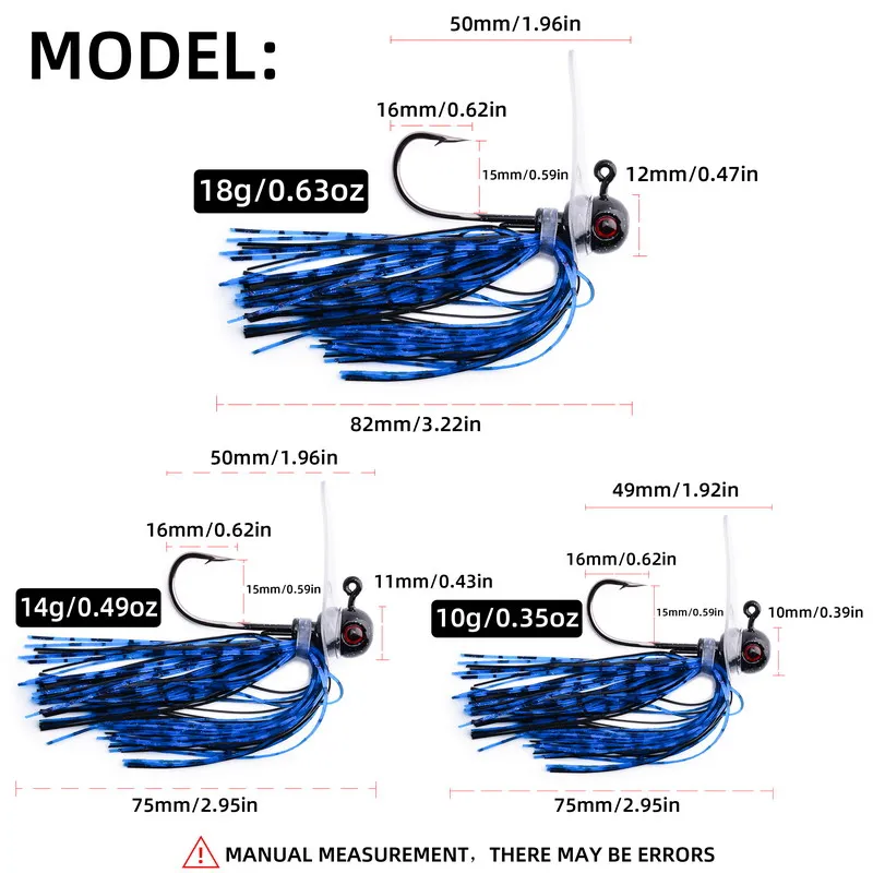 Spinner con cabeza jig y ojo 3D anti-ensartamiento para lubina