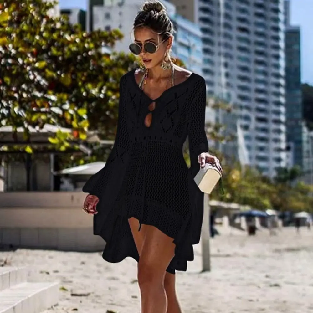 Vestido de playa de verano con cuello en V y protección solar - imagen 3