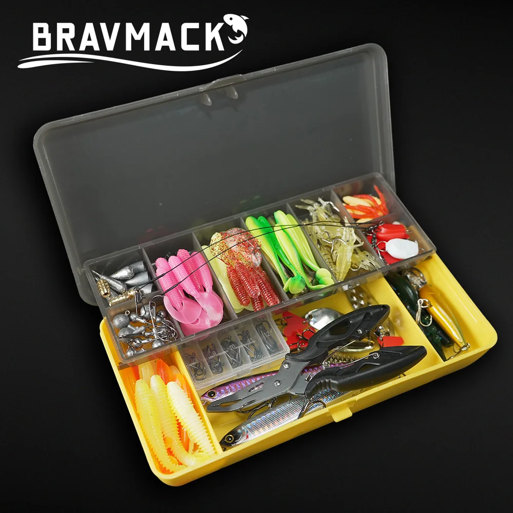BRAVMACK Kit de señuelos para lucio y lubina con vinilos y jig - imagen 3