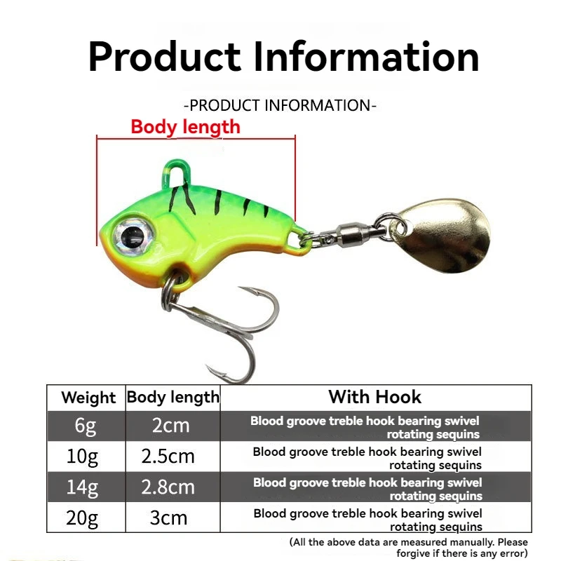 Set completo de 5 señuelos de pesca metálicos VIB