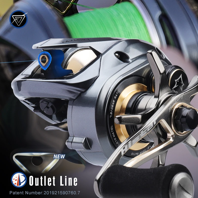 Carrete Baitcasting HISTAR Aurora 7.3:1 de fundición larga - imagen 5