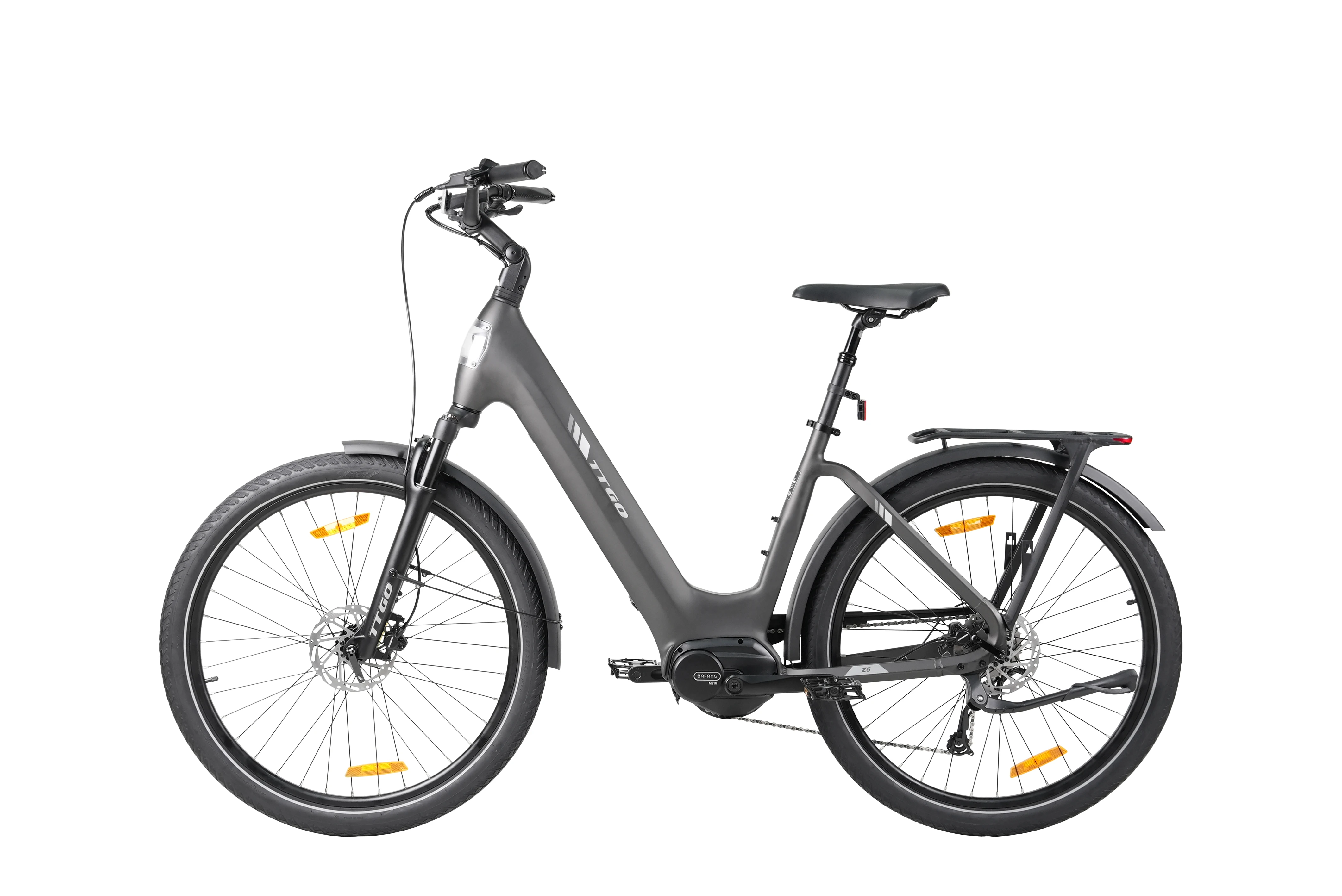 Bicicleta eléctrica urbana en entorno urbano
