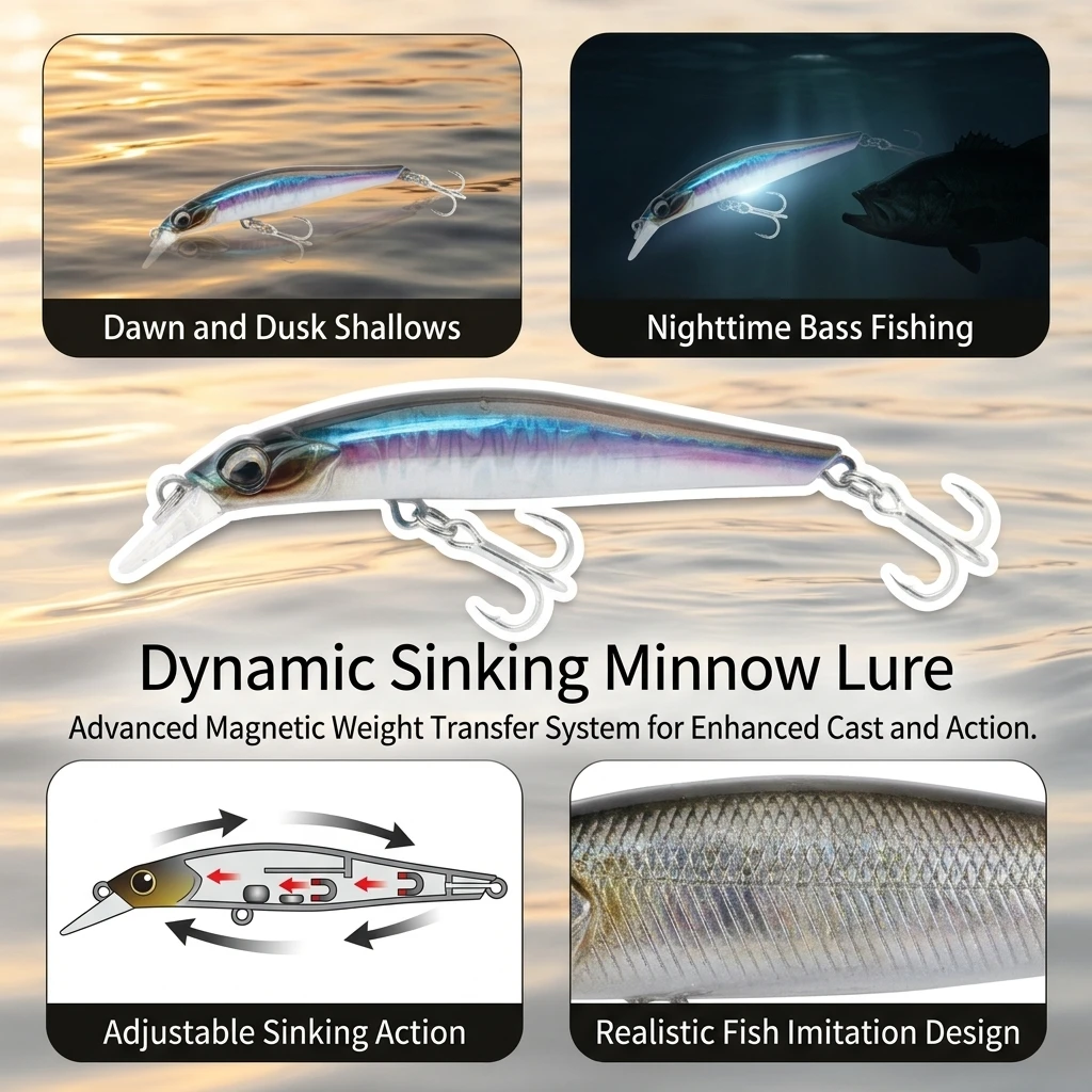 Señuelo Minnow para lubina con transferencia de peso magnética - imagen 5
