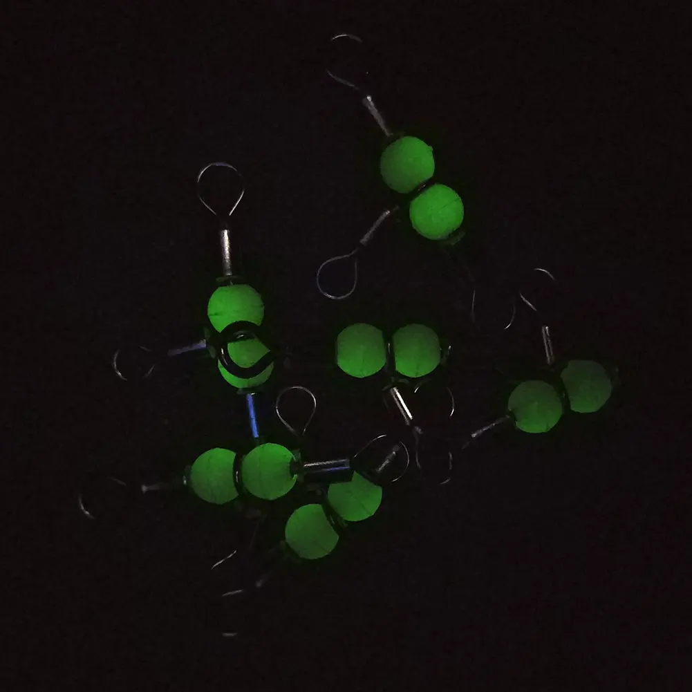 Giratorio de tres vías para pesca con cuentas brillantes - imagen 2