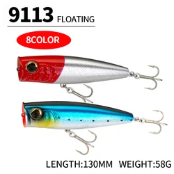 Twitch Wobbler Big Popper de superficie para atún en agua salada