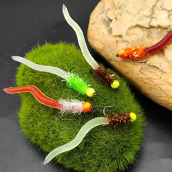 Glow Soft Bait Lombriz Luminosa con Gancho – Señuelo de Pesca