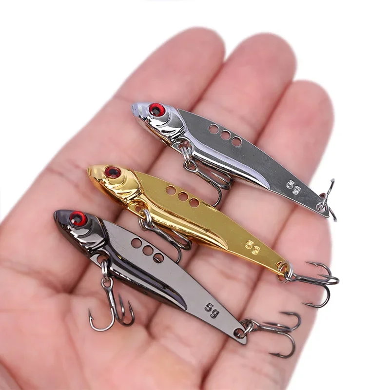 OUTKIT Señuelo VIB cuchara metal giratorio duro para lubinas - imagen 5
