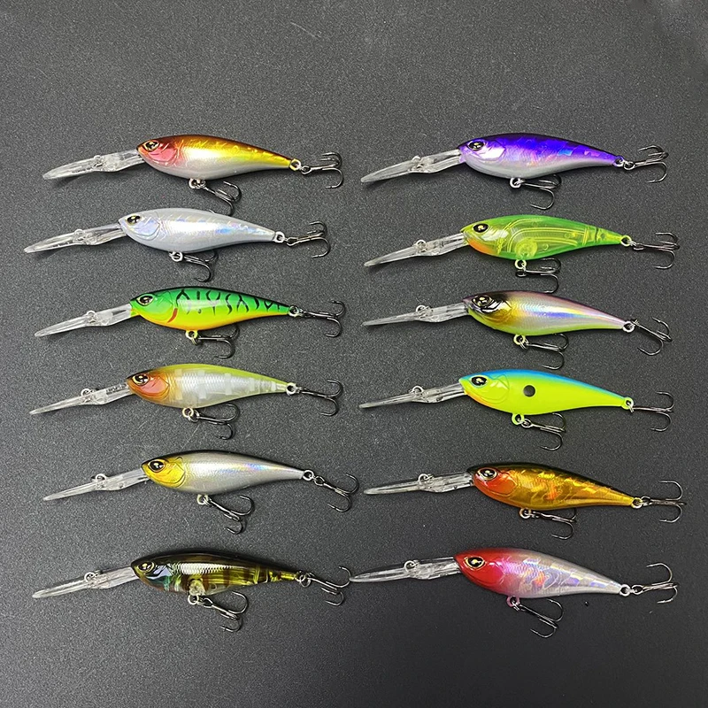 Wobbler Minnow flotante de buceo profundo con pala larga para lubina - imagen 5