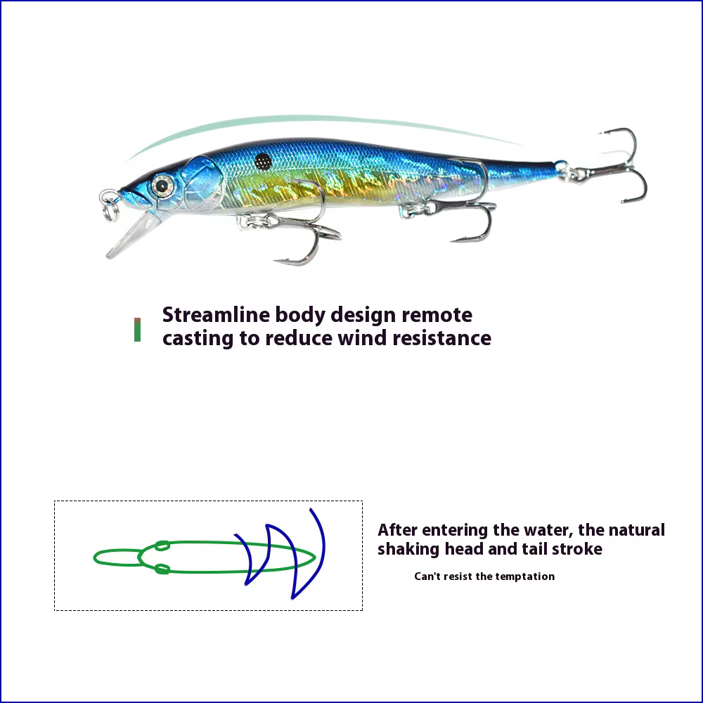 Crankbait Flotante Cuerpo Tallado – Señuelo Duro para Pesca - imagen 3