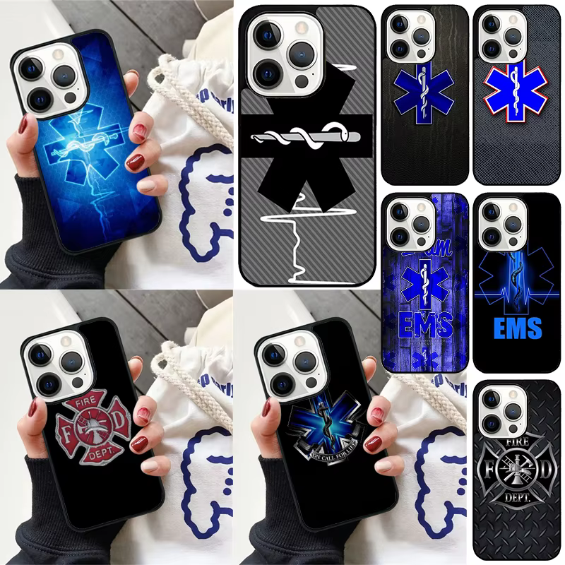 Funda iPhone con logo bombero rescate para pesca – Protección total - imagen 2
