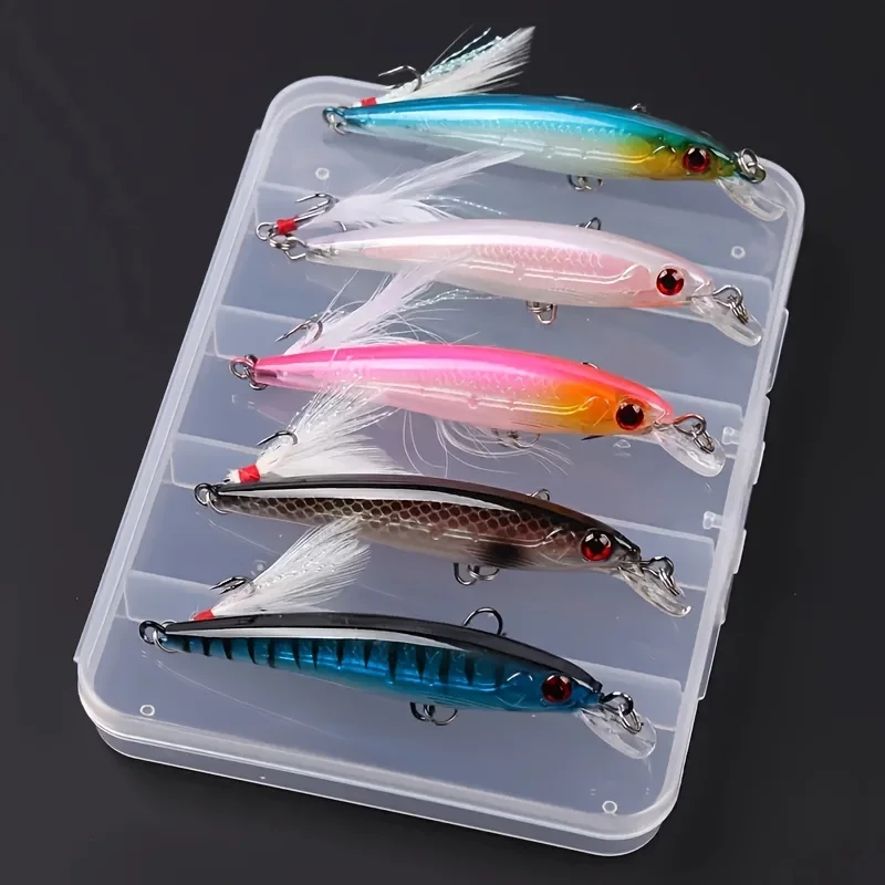 Set de 5 señuelos de pececillo biónico de 9 cm