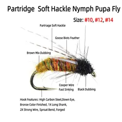 Anzuelo Partridge Soft Hackle Nymph – Ninfa marrón para trucha