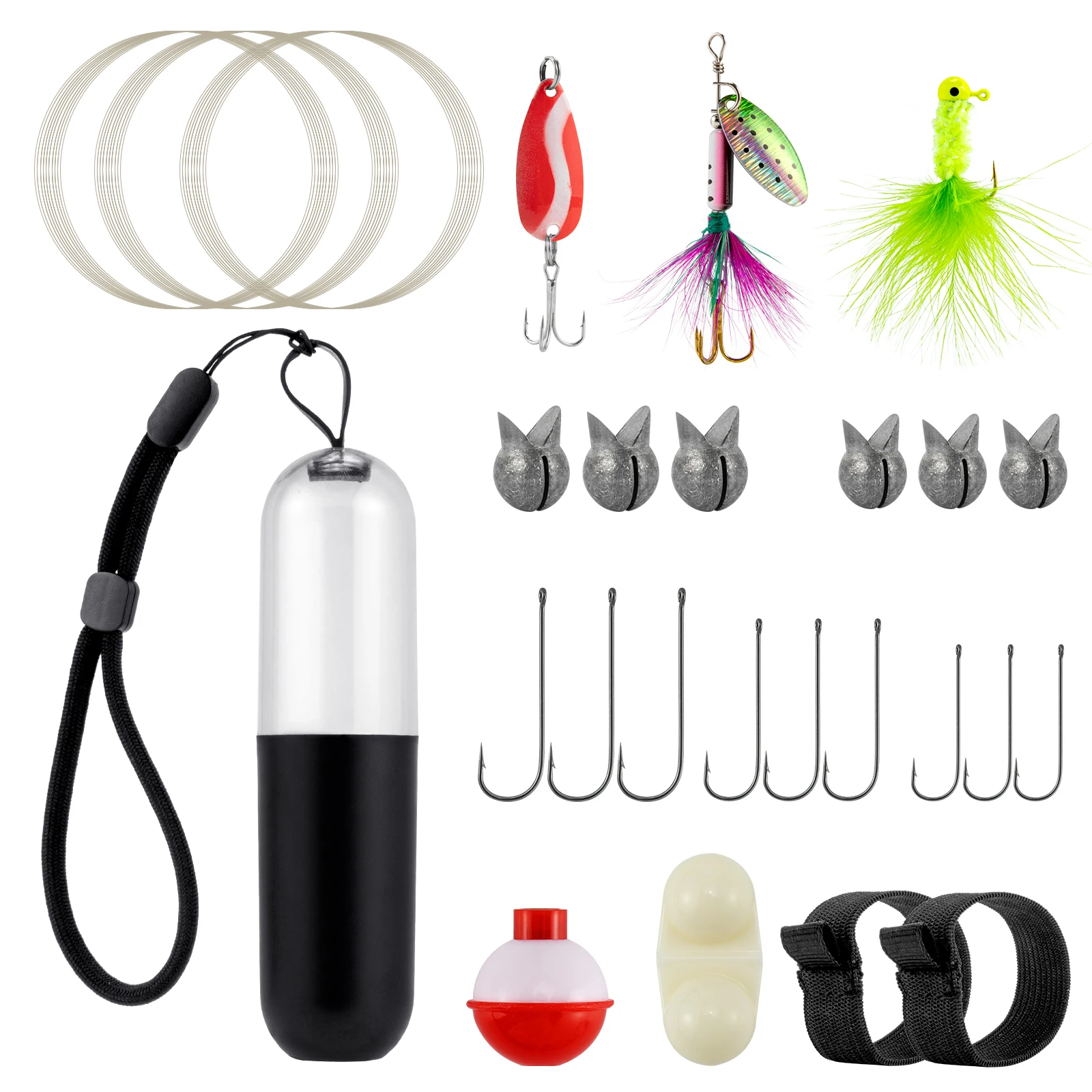 Kit de pesca supervivencia con carrete compacto y cuchara giratoria - imagen 5